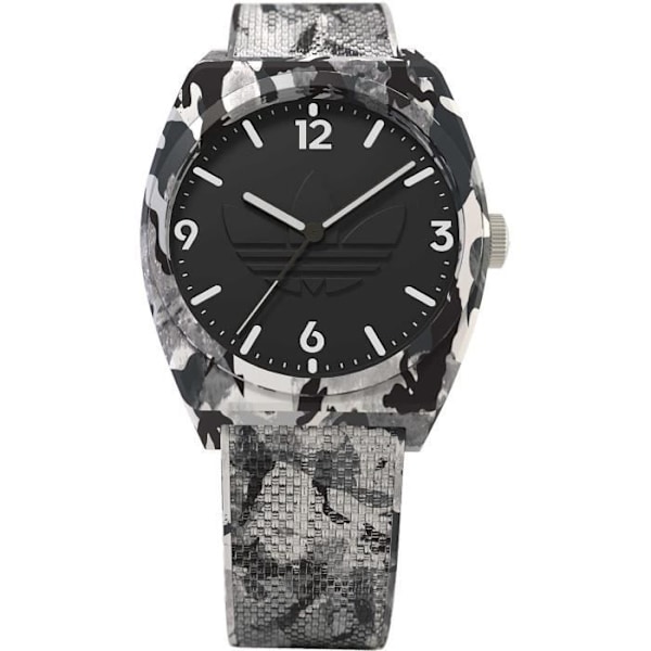 Ure - ADIDAS - AOST22568 - Unisex - Resin - 38 mm - Modstandsdygtighed 5 ATM Grå, svart, vit