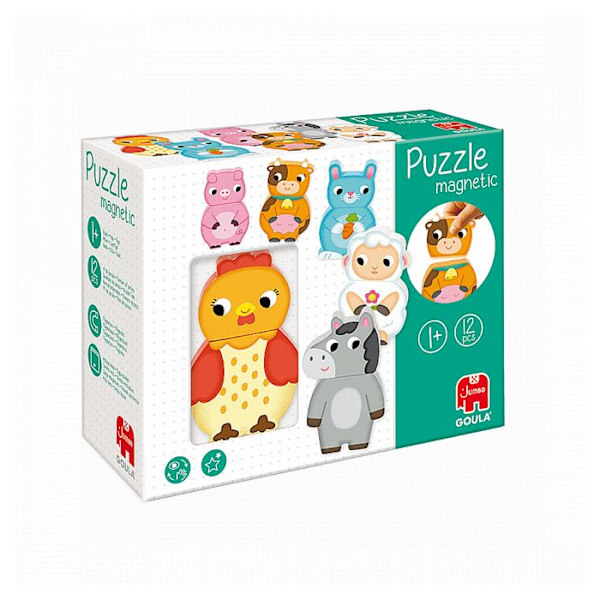 Goula - Farm Animals Magnetic Puzzle Flerfärgad