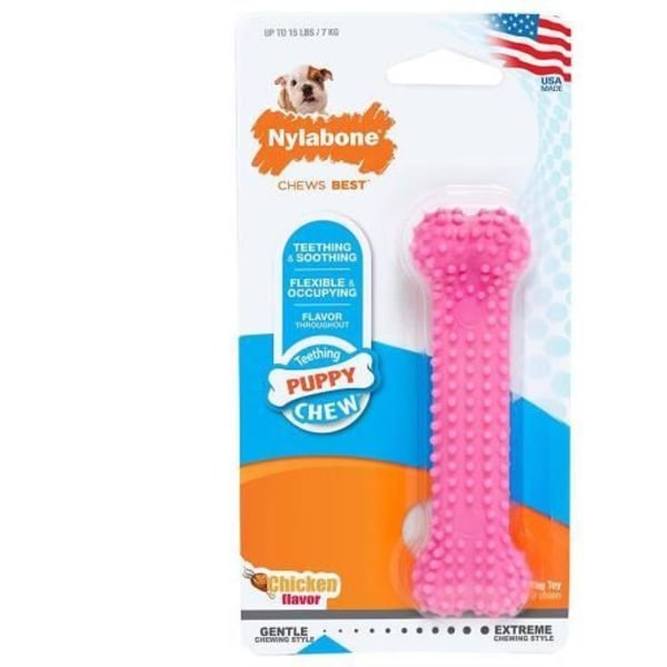 Knaske - Nylabone - Pink Dental Chew XS - Blødt materiale - Til hvalpe - Tandhelse Rosa