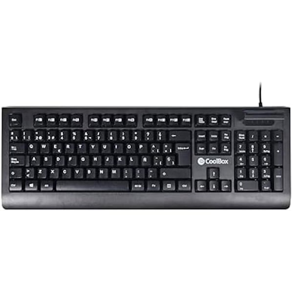 Tastatur - COOLBOX - COO-TEC04DNI - Spansk QWERTY - Sort - Flerfarvet - 48x19x7 cm Sort