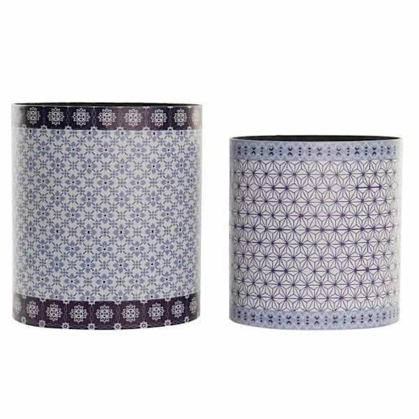 Træspand DKD Home Decor (x2) blå