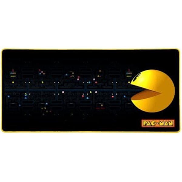 Konix Pac-Man pelihiirimatto XXL 90 x 46 cm - Liukumaton kumipohja - Musta ja keltainen