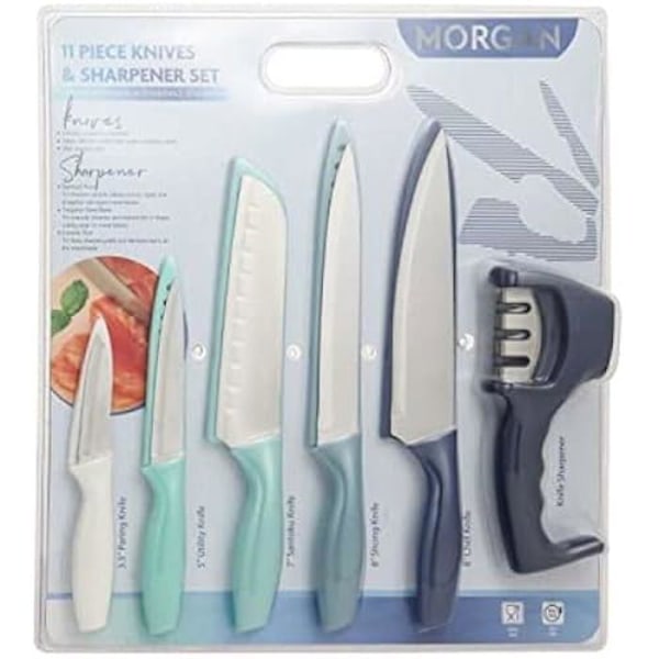 Knivset - DKD HOME DECOR - Standard - Rostfritt stål - Polypropen - Blå blå