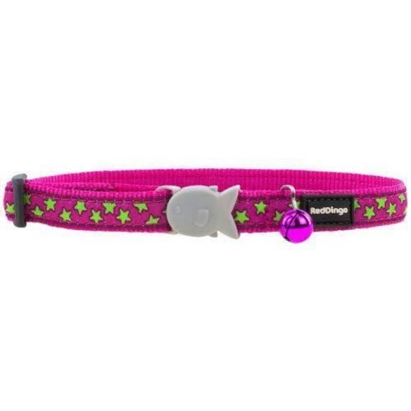 Mønsterkæde - Red Dingo - Fuchsia/lysegrøn - 12 mm - 20-32 cm - Til kat Rosa fuchsia/grön citron