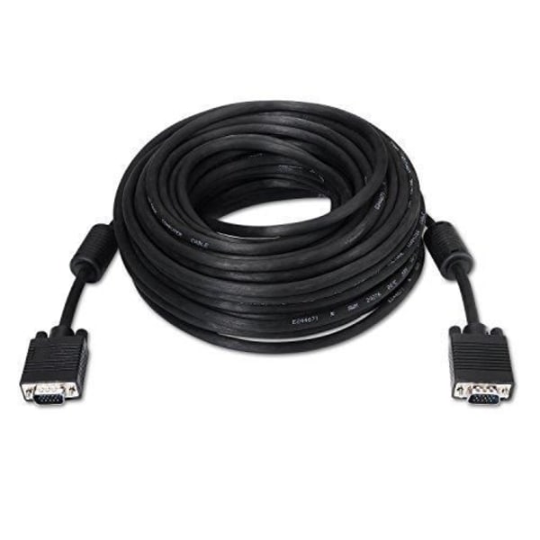 AISENS A113 0074 SVGA-kabel med ferrit (HDB15/hann, 10 m, til monitor/TV/projektor) Farve sort -