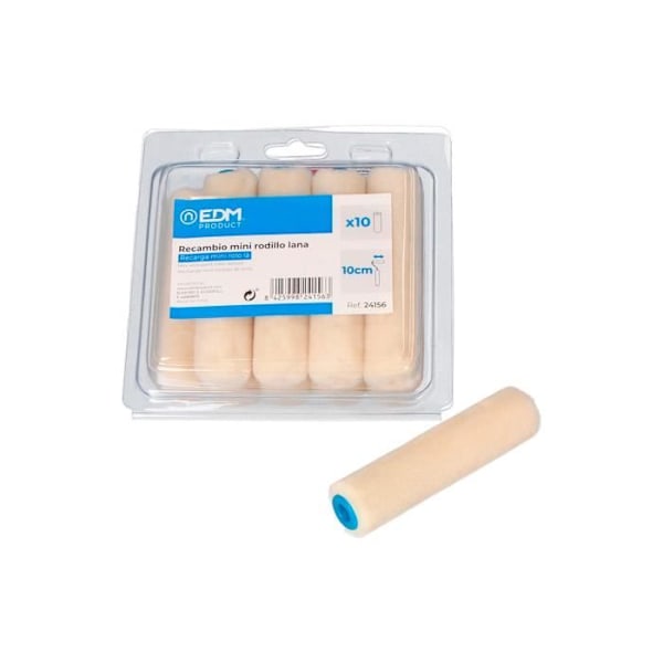Mini Wool Roll Refill 110mm 10 Enheder Edm - GENERISK - Hvid - 2 års garanti