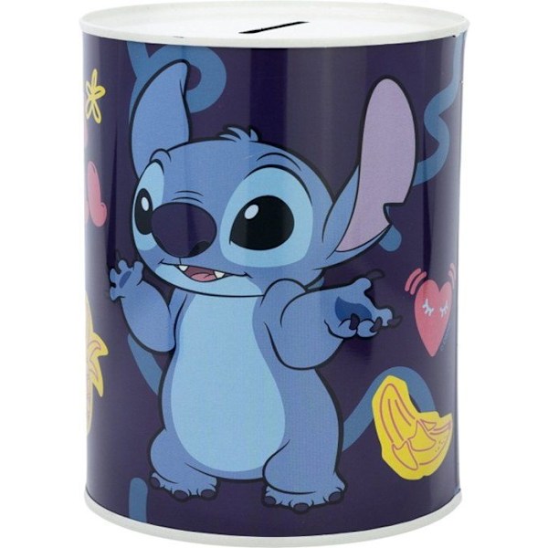 Metal spare bank - DISNEY - LILO AND STITCH - Multicolor - Cylindrical - For children Flerfarvet
