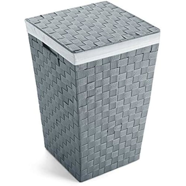 Vasketøjskurv - VERSA - 33x33x52 cm - Stof - Lysegrå Ljusgrått