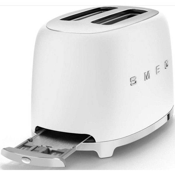 SMEG TSF01WHMEU Brødrister Mat hvid - 2 skiver - 6 bruningsniveauer - Optøningsfunktion Matt vit