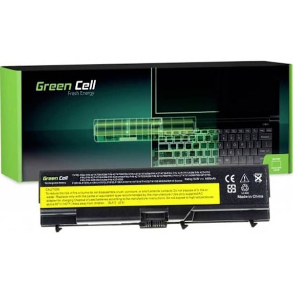 Grøn celle til Lenovo IBM Thinkpad SL410 SL510 T410 T510 6 celle 10.8V 4400mAh