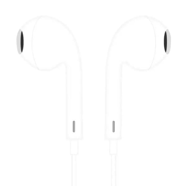 In-Ear Hörlurar - TECH ONE TECH - EarTECH - Inbyggd Mikrofon - Mini Jack 3,5 mm - Kabel 1,20 m Vit