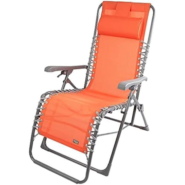 Chaise Longue - Aktiv Have - Orange - Gravity Zero - Sammenklappelig - Med Pude Orange