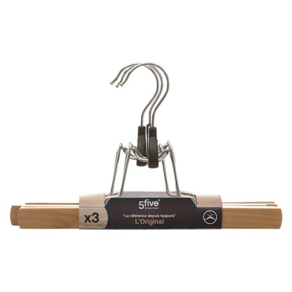 Klemmer - FIVE - Massivt træ - Sæt af 3 - Dimensioner 25x2.2x16 cm - Vægt 0.33 kg Beige