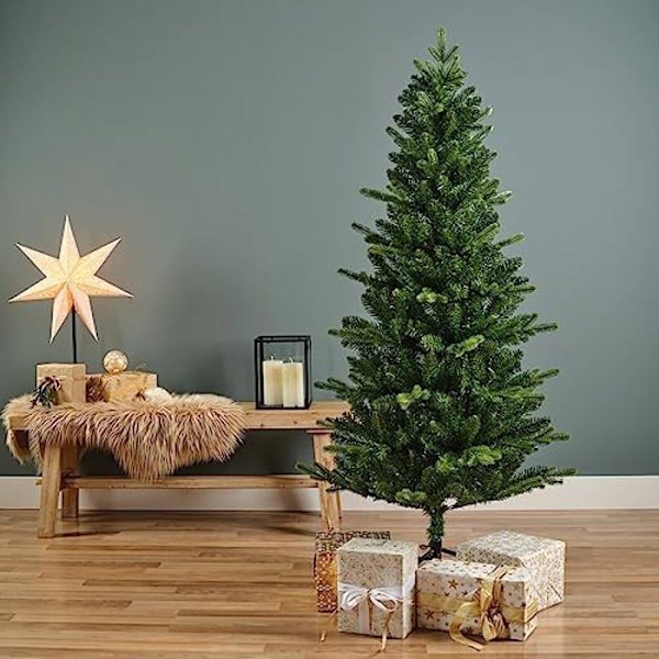 Julgran - LUMINEO - Grön - 180 cm - Flamskyddad PVC - Stabil metallbas Grön