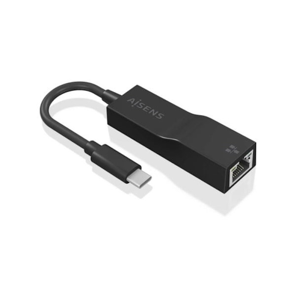 CONVERSOR AISENS USB3.1 GEN1 USB-C TIL ETHERNET GIGABIT SORT 11CM Sort