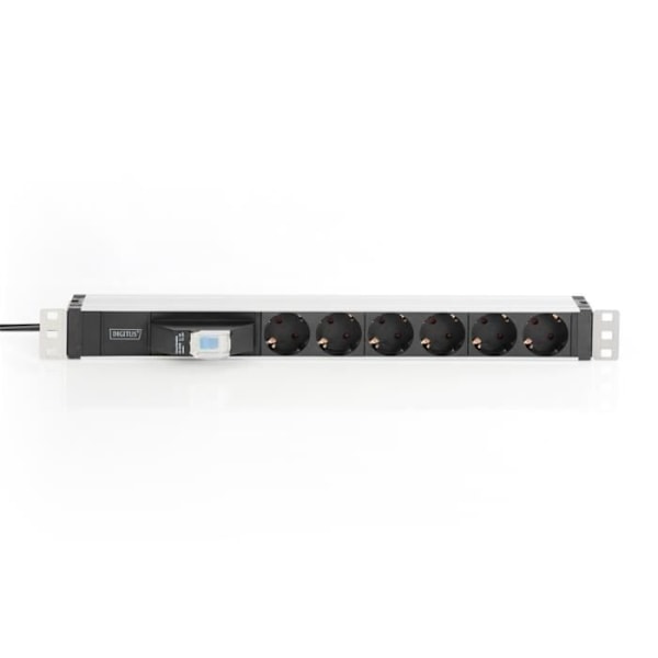 Digitus Dn-95417 Strømfordelingsenhed 1U Sort, Sølv 6 Stikkontakter