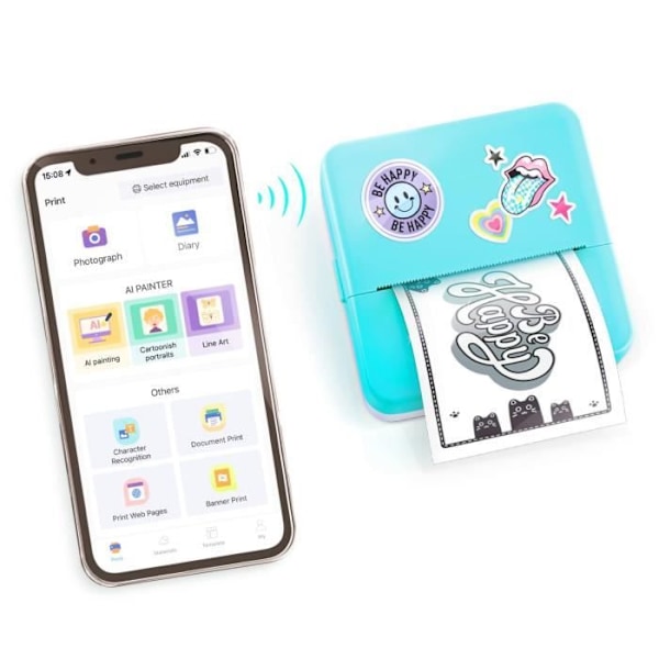 Canal Toys - Lommeprinter Photo Creator - Termisk og økonomisk udskrivning - CLK 017 Svartvitt