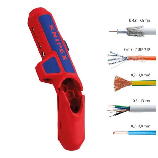 ERGOSTRIP® universal afisoleringsværktøj - KNIPEX - 16 95 01 SB Röd