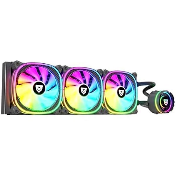 Nfortec - ATRIA X nestemäinen prosessorijäähdytys ARGB 360mm, Infinity Mirror 360 astetta kääntyvä, 3x 120mm PWM ARGB -tuulettimet, AMD ja Intel musta