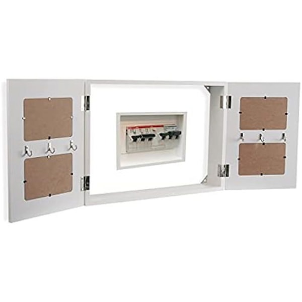 Counter Cover - VERSA - Creston - Fotoramme til 4 billeder - Hvidt træ - Dimensioner 33x8,5x46 cm Vit
