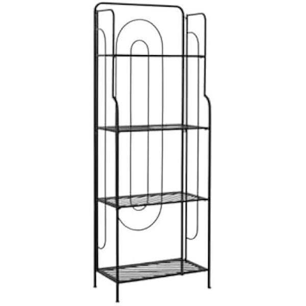 Hylly - HOME ESPRIT - Musta - Metalli - 60 x 27 x 160 cm - Olohuoneen kalusteet