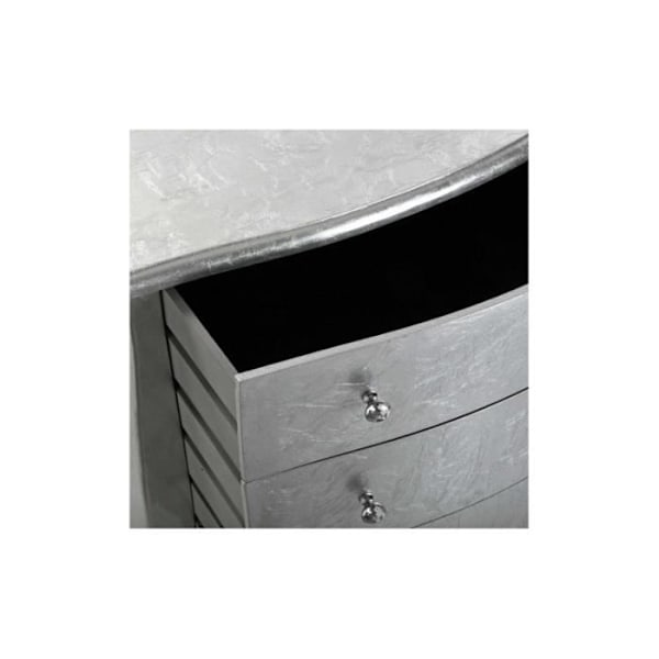 Kommode - VERSA - CAGLIARI - 3 skuffer - Grå - Sølv blade Silver blad