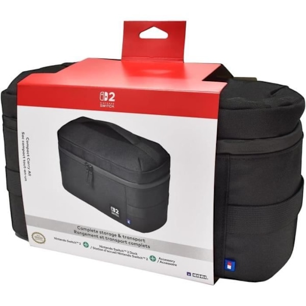 Kompakt alt-i-en beskyttelses- og transporttaske - HORI - Nintendo Switch 2 - Opbevaring af tilbehør og spil - Sort Svart