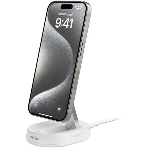Trådløs oplader - Belkin - BoostCharge Pro - Magnetisk - Konvertibel - Qi2 Hvid
