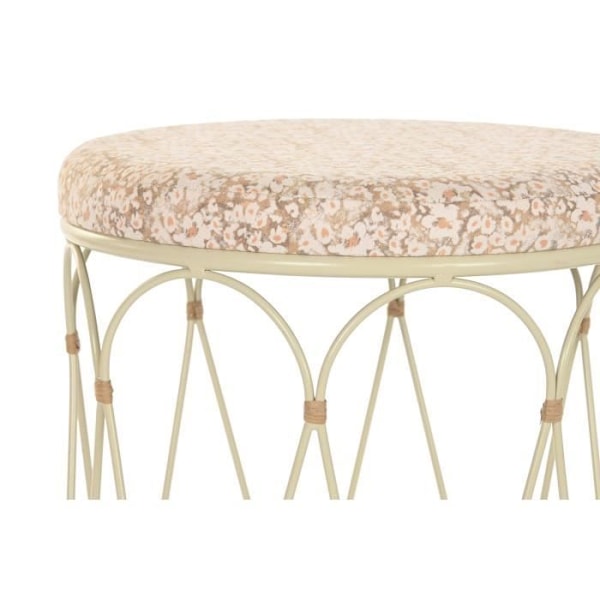sidebord l creme metalrattan (35 x 35 x 49 cm)