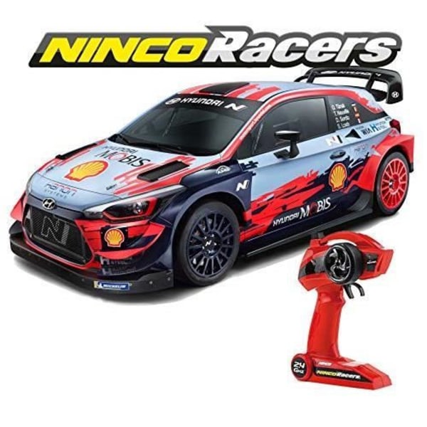 Ninco - Racers Hyundai I20 WRC. Virallinen Maailmanmestaruus Rally. Radiohallittava auto. Mittakaava 1/10. 2,4Ghz.