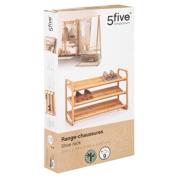 Skostativ 9 Par "Bambus" 74cm Natur Beige