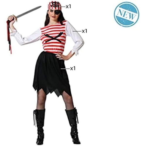 Piratkostume - ATOSA - Voksen kvinde - Sort - 3 stk - Karneval