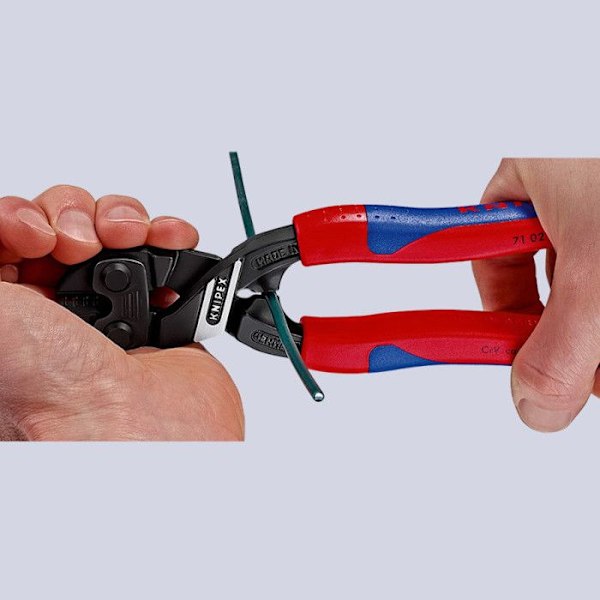 KNIPEX boltsaks - Kompakt 200 mm - Krom-vanadium stål - Præcis skæring - Diameter op til 5,2 mm Rød