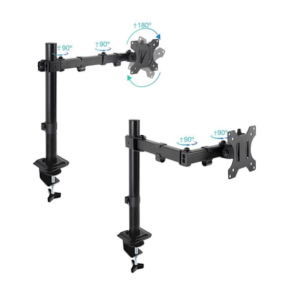 Desktop Mount til 17"-32" skærm - TOOQ - DB1801TN-B - Metal - Sort Svart