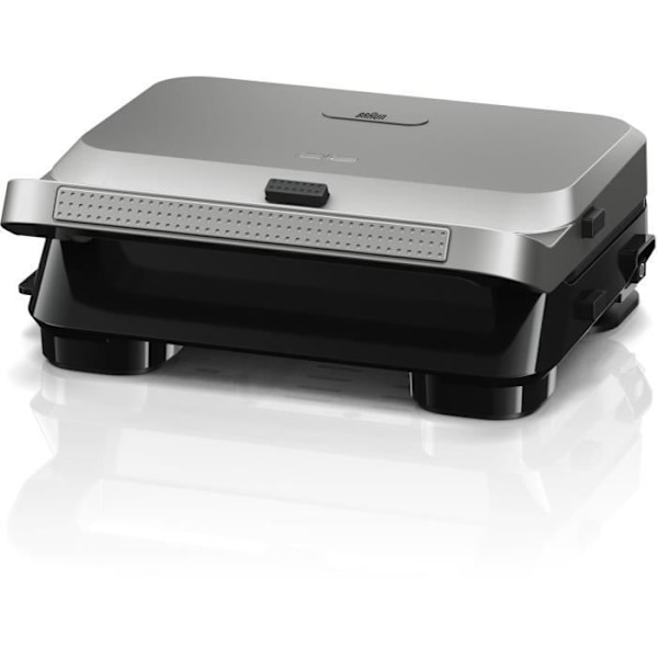 Grill - BRAUN - Sandwichmaskine 5 SM5006 - 800 W - Inox / Sort Rostfritt stål och svart