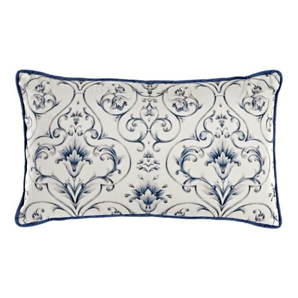 sininen tyyny 50 x 10 x 30 cm kukkia