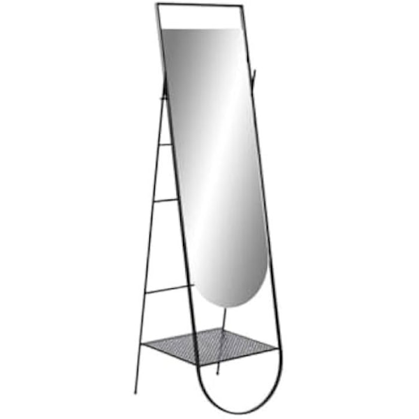 Garderobespejl - HOME ESPRIT - Sort - 44,4 x 40 x 162 cm - Rektangulært - Moderne Flerfärgad