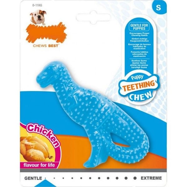 Kæmpe legetøj - Nylabone - Dino - Kylling - Lille - Skinnende blå Strålande blå