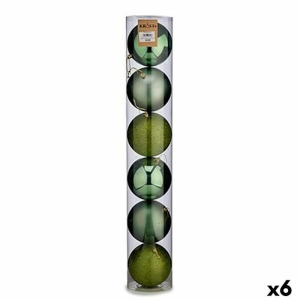 setti vihreitä muovisia joulupalloja ø 12 cm (6 kpl)