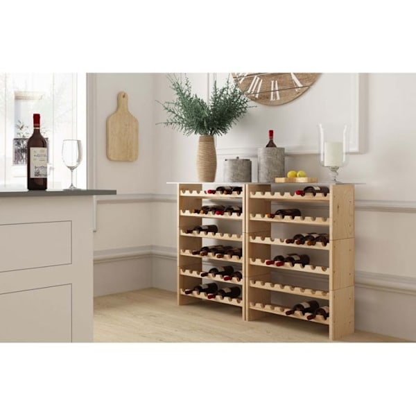 Flaskskåp - Katea - Modell KT1600.99 - Beige - Kapacitet 16 flaskor - I massivt furu