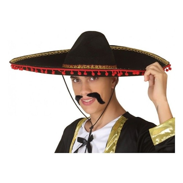 Sombrero Mexicanske Pomponer Rød
