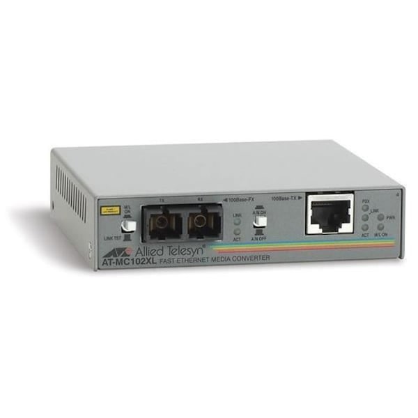 Mediakonvertteri - ALLIED TELESIS - AT MC102XL - 100Mb LAN - 100Base-FX - SC monimuoto/RJ-45