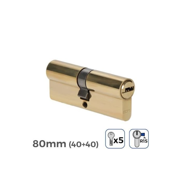 Ovisylinteri - GENERIC - 80mm - Puolisylinteri - 5 turva-avainta - Nikkelipinnoitettu Nickelpläterad