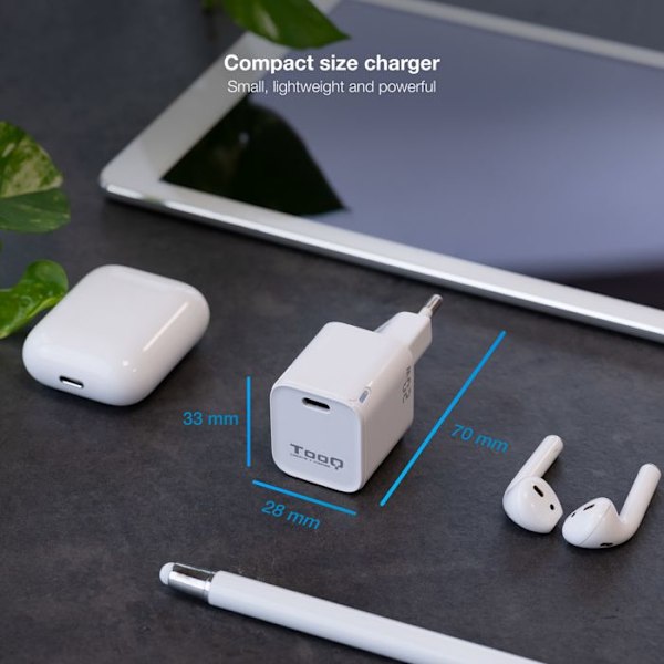 TOOQ USB-telakointiasema - Valkoinen USB Type C -portti matkapuhelimille Tablet-älypuhelimille Valkoinen