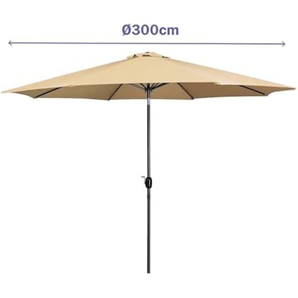 Parasol - Marbueno - 10485 - Stål - Polyester - D300 cm - Brun kastanj
