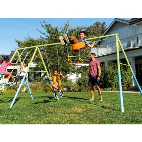 Portique-balançoire 4 agrès - 2 keinu + vastakkain + rengas - Intex
