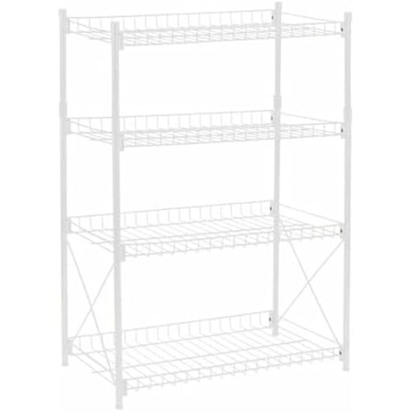 Metalhylde - CONFORTIME - Hvid - 52 x 34 x 86 cm - Sæt med 2 enheder - Nem montering mångfärgad
