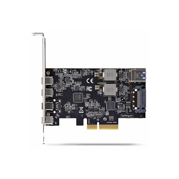 PCIe USB - STARTECH.COM - 5 Porttia - 4x USB-C 10Gbps - 1x USB-A Sisäinen - Musta musta