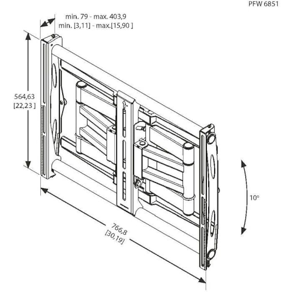 Väggfäste för plasmaskärm, LCD - VOGELS - 7368510 - Svart - 42"-63" - 200 x 200 mm