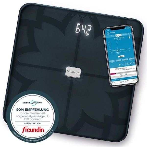 MEDISANA - Kehon koostumuksen analysoiva vaaka Connect Bluetooth - 40510 - Paristot mukana
